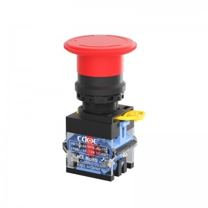 22 MM emergency drukknop la38 start stop rode paddestoel 1no1nc 2no2nc druk lock schakelaar voor elektrische