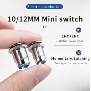 Chinese Professional 12mm 1no1nc Momentary Waterproof Metal Push Button Switch