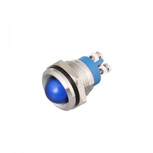 Blue Led 16mm Signal Light Indicator Lamp Metal Screw Terminal Domed Head