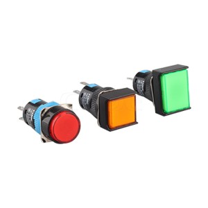 Plastic 16mm Round Square Rectangle Head push switches button red green orange LED Lights 48v