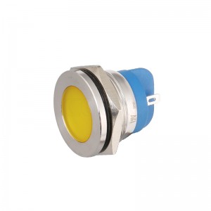 Đèn báo kim loại Led 22mm Tín hiệu đầu cuối pin chiếu sáng màu vàng Ip67