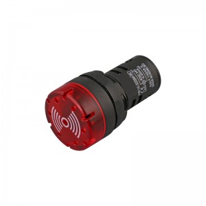Thân ngắn 110v 380v đèn đỏ chiếu sáng đèn flash Báo động bằng nhựa Còi 22mm