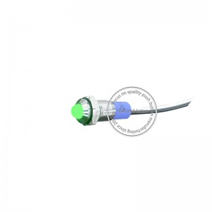 Nhà sản xuất đèn led báo hiệu 8mm đầu vòm inox đèn tín hiệu ip67 sản phẩm có dây