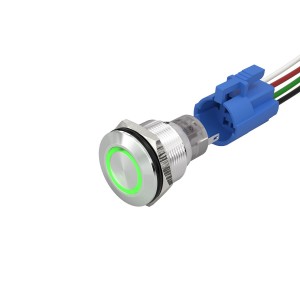 Đánh giá chống nước cao ip67 nút bấm tạm thời 1no1nc 22mm công tắc kim loại đèn led xanh có đầu nối