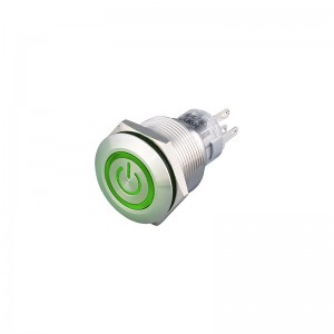 on and off switch 22mm pushbutton ring and power symbol 5a 220v metal ip67
