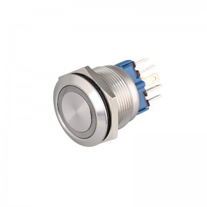 metal anti vandal push the button 22MM 1no1nc ring led illumainted red switch for control panel