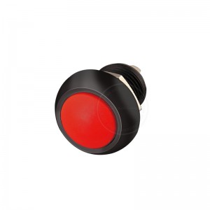 Đầu đỏ Vỏ nylon hình vòm 12 mm Công tắc nút nhấn chống nước thường mở 2 chân