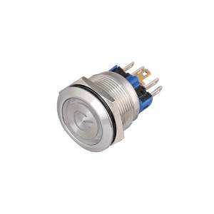 starter push button switch 22mm ring and power symbol head 12v 220v led ss ip65 one normally open